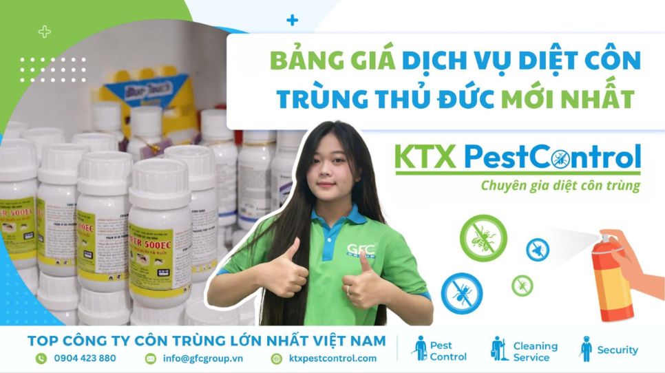 Bảng giá dịch vụ diệt côn trùng Thủ Đức - KTX
